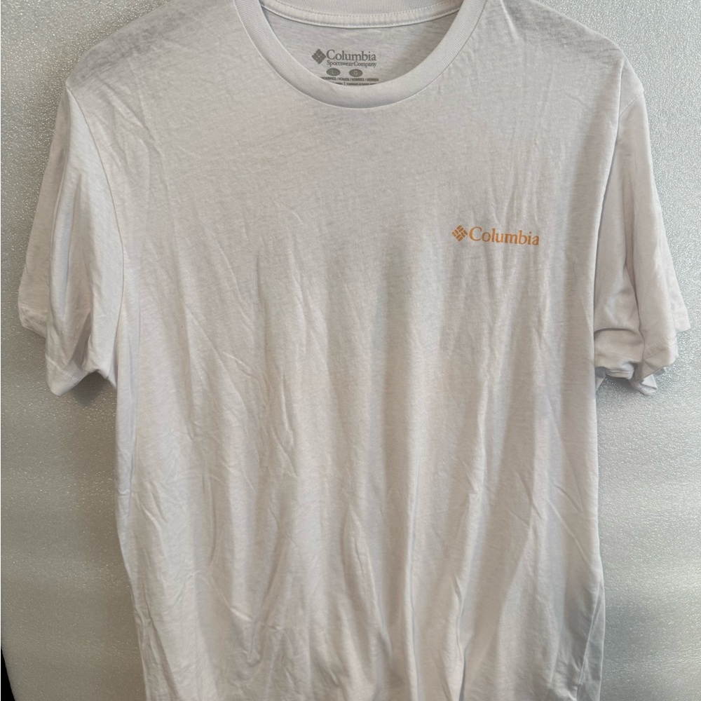 Columbia White Short Sleeve Tee Classic Casual